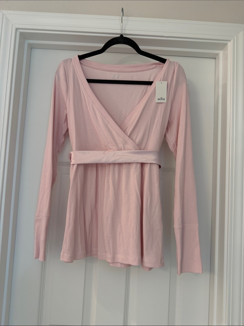 Hollister Light Pink Wrap-Front Long Sleeve Tunic